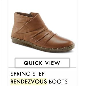 New Spring Step booties in Camel.  Size 8.5.  New in box, never worn.